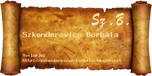 Szkenderovics Borbála névjegykártya